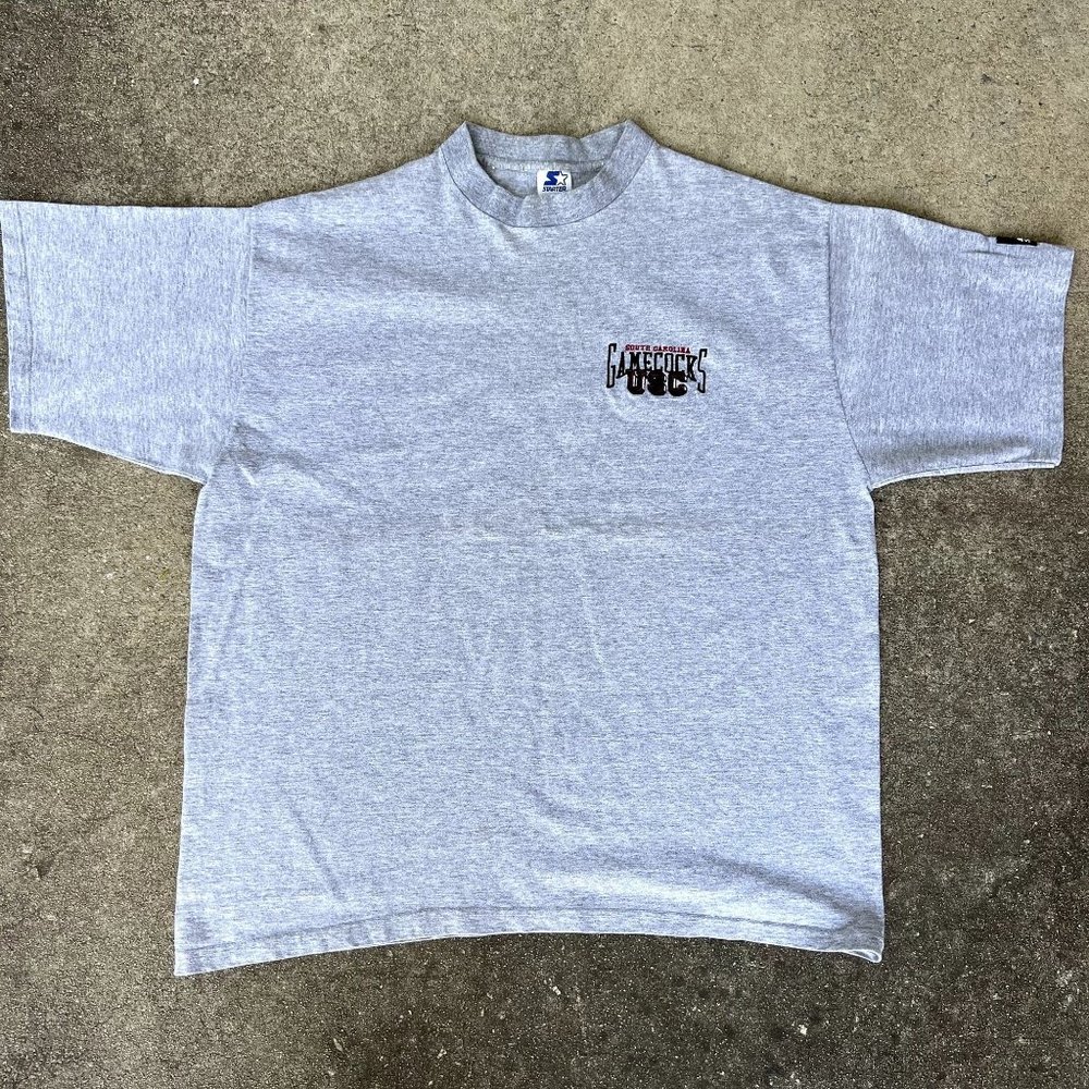 Vintage Starter Grey Short Sleeve Tee USC Gamecocks SC Men's XX-Large 2XL XXL